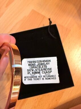 Brand new rose gold men bangle